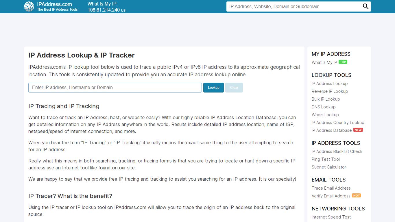 Instant IP Address Lookup | IP Address Tracker | IP Tracer